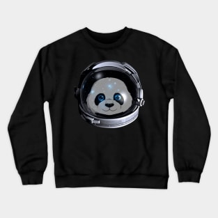 cute little friendly astronaut panda Crewneck Sweatshirt